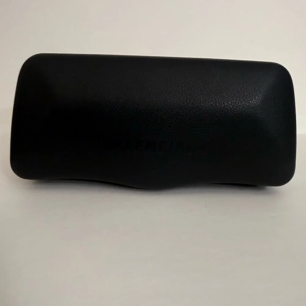 BALENCIAGA LARGE LEATHER SUNGLASSES CASE WITH POUCH BLACK NEW